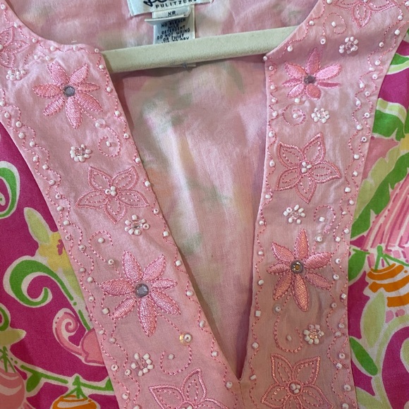 Lillly Pulitzer Jungle floral & bead Embroidery dress tunic - Picture 12 of 14